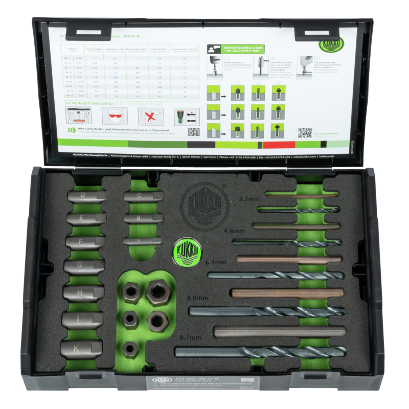 Kukko Schraubenausdreher-Satz mit Bohrern
