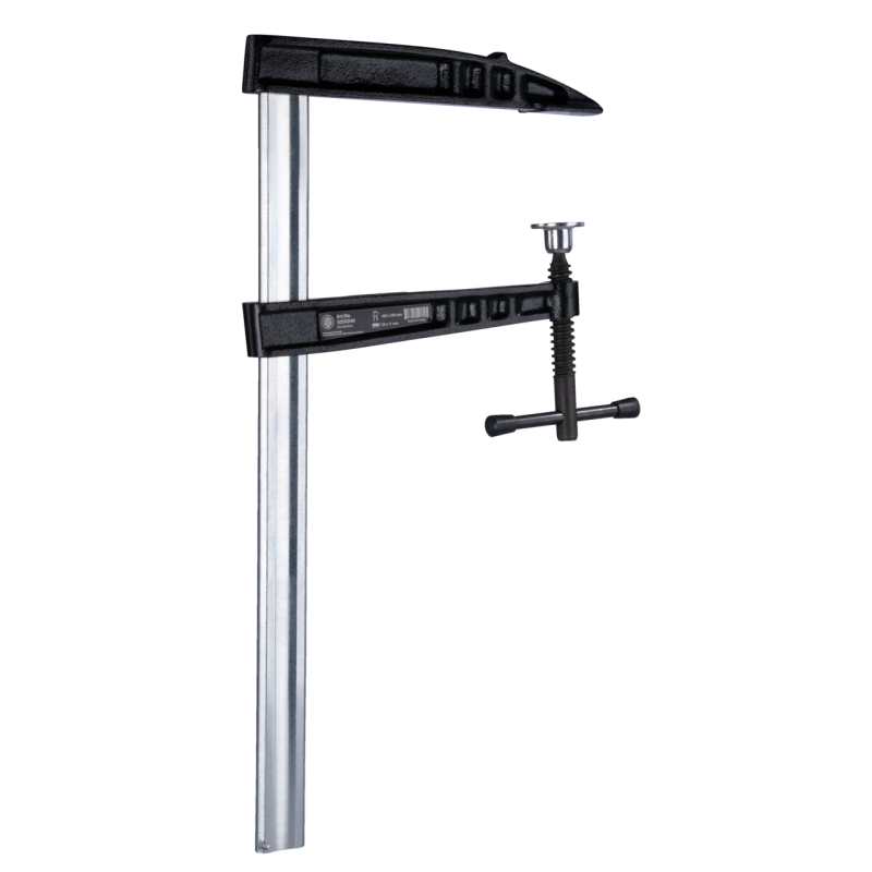 Kukko Tiefspann-Temperguss-Schraubzwinge mit Stahl-Knebelgriff