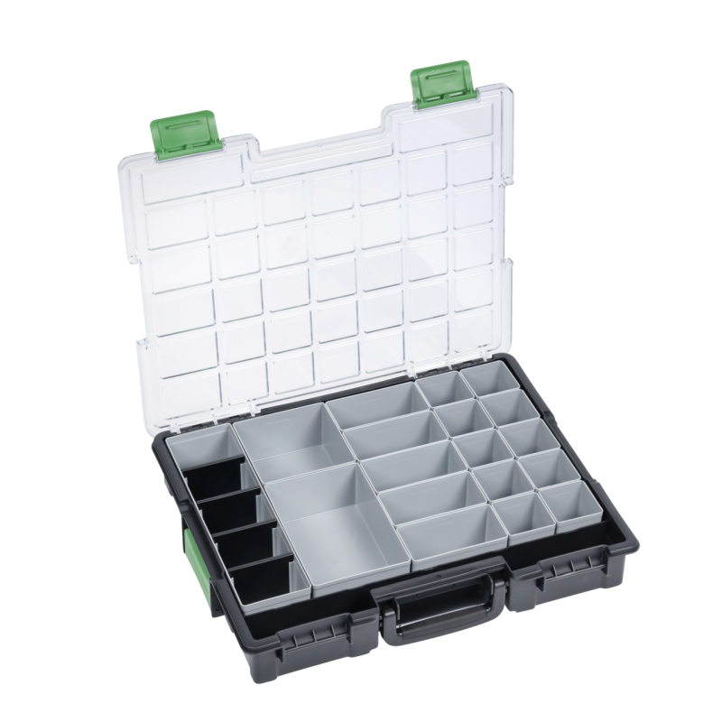 Kukko Innovativer KUKKO Kleinteilekoffer aus Kunststoff mit Verbindungsverschluss 440x355x76