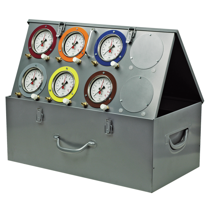 Kukko WILBÄR Pneumatic-Prüfkoffer mit 6 Manometern 0-16 bar