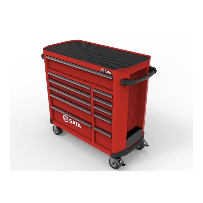 Sata Werkstattwagen mit 11 Schubladen - Pro (Rot)