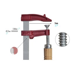 Piher SCHRAUBZWINGE PIHER MM 15 HOLZGRIFF