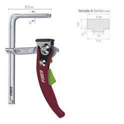 Piher SCHRAUBZWINGE PIHER TPAL 12x6 cm