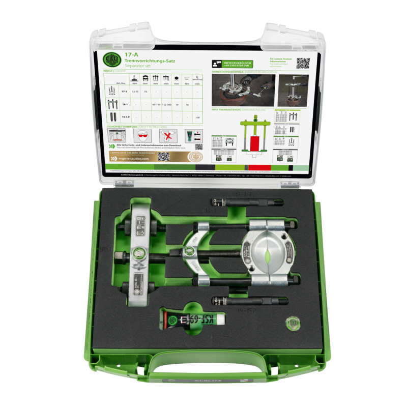 Kukko Trennvorrichtungssatz mit Schnellspann-Druckspindel Ø 12-75 mm/300 mm