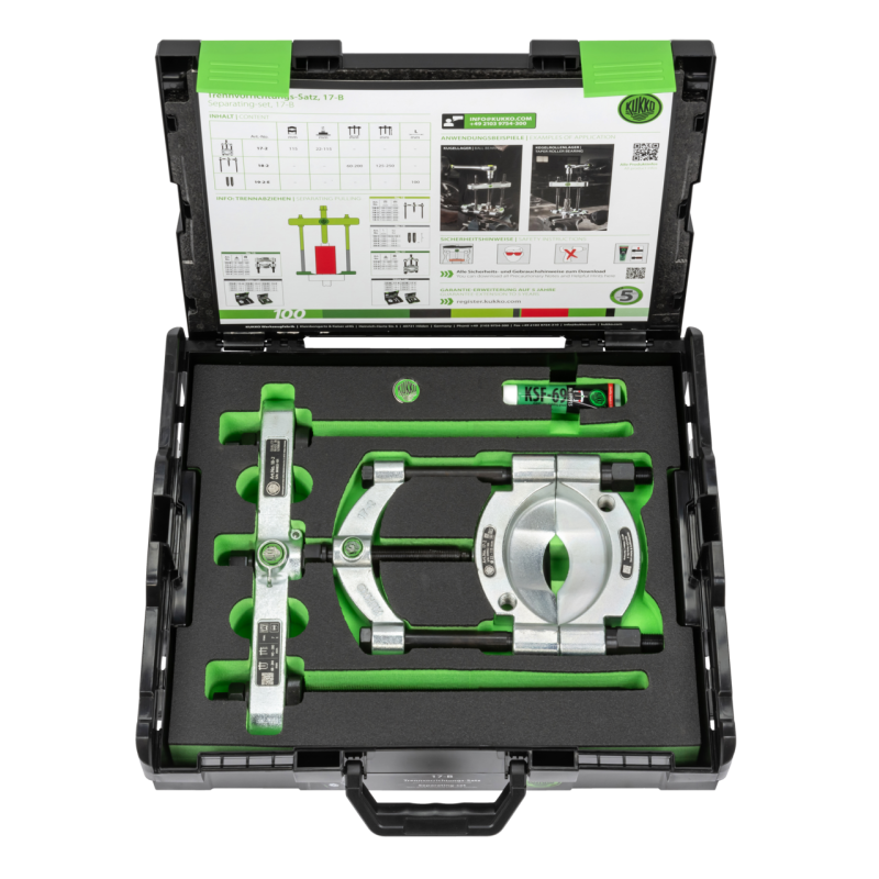Kukko Trennvorrichtungssatz mit Schnellspann-Druckspindel Ø 22-115 mm/350 mm