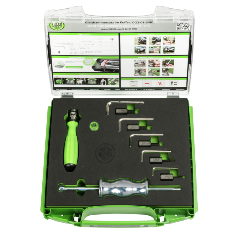 Kukko Gleithammersatz im Koffer für UNC-Gewinde