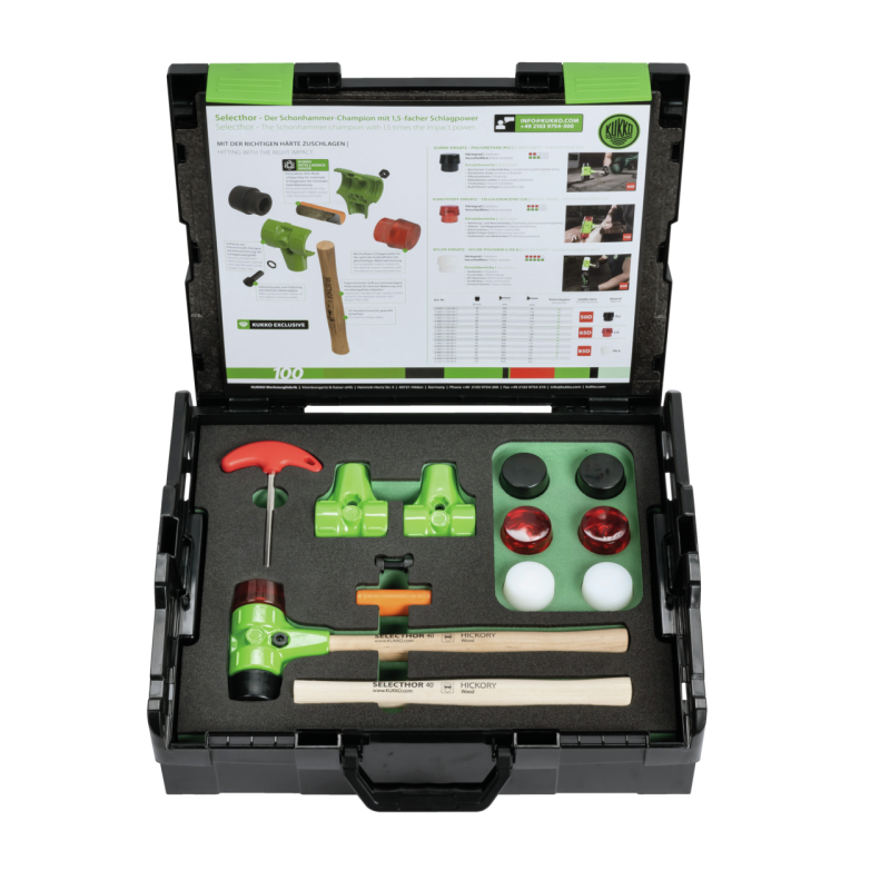 Kukko Schonhammer ″SELECTHOR″ im Kofferset mit Schlageinsätzen aus Gummi